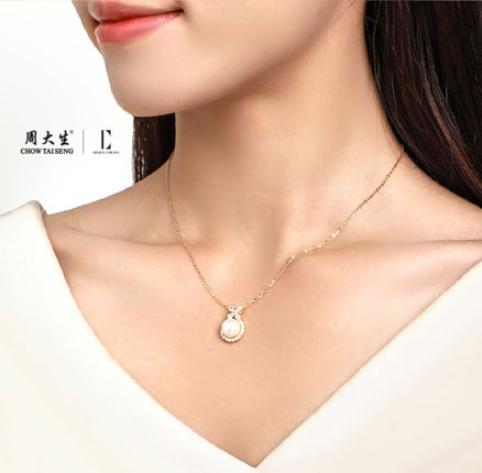 白菜！周大生 Design Circles 设界 在逃公主纯银轻奢四叶草珍珠锁骨链 券后新低￥103元包邮