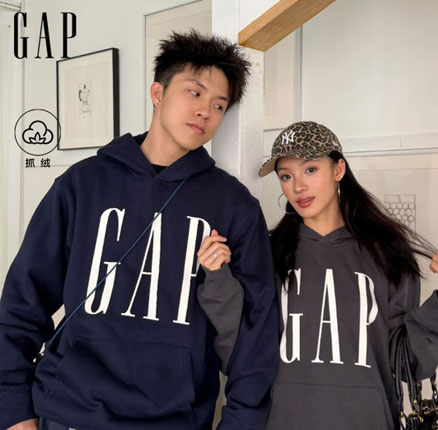 京东商城：白菜！Gap 盖璞 26年秋季新款 男女同款 大logo 连帽抓绒卫衣  券后新低￥98.9元包邮