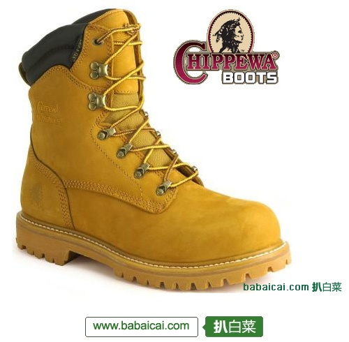 Chippewa LQ Utility 8寸 大黄靴(原价$181.99，现6.5折)，公码7.5折后$87.44