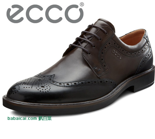 ECCO 爱步 Biarritz 里兹 拷花英伦风正装男鞋特价$134.97 公码75折$101.22到手￥720