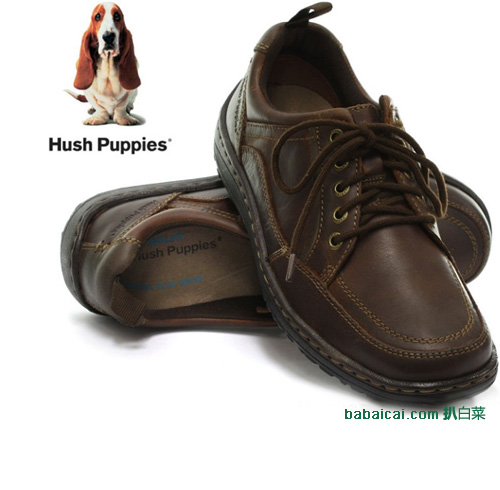 Hush Puppies 暇步士 男士系带真皮休闲鞋(原价$79，现7折)，公码7.5折后$41.23