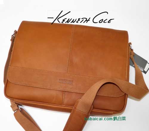 Kenneth Cole 凯尼斯柯尔 真皮翻盖邮差包，原价$260，现2.3折$59.99