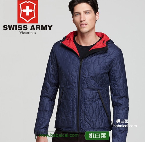 Victorinox 轻量 男士连帽保暖夹克(原价$295，现2.4折) $69.99