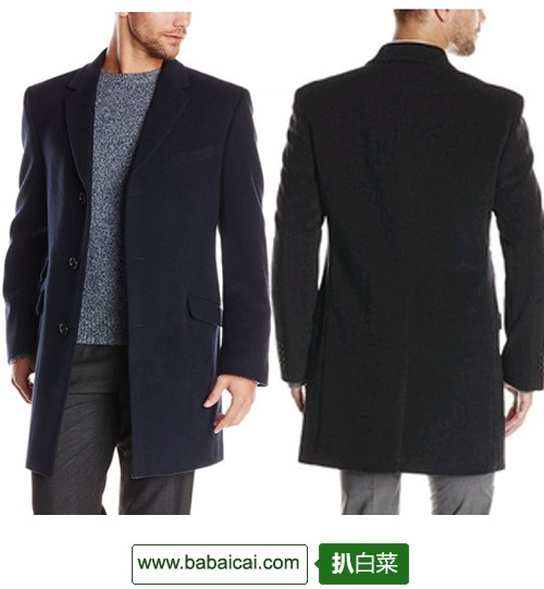 Tommy Hilfiger Bryce 汤米希尔费格 男式单排扣羊毛混纺大衣（原价$495，现3.9折）$195.41