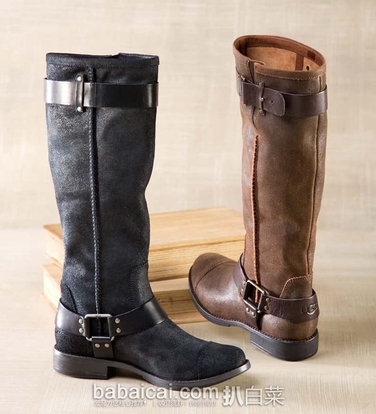 6pm：UGG 女士帅气金属搭扣真皮高筒靴原价275 现$137.5 公码85折$116.88 到手$840元 国内￥2500+