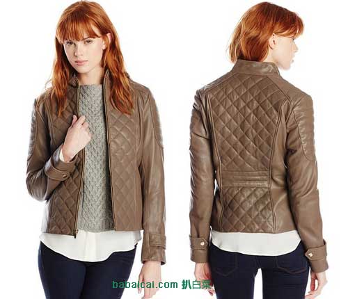 Via Spiga 女士真皮短款夹克 原价$458，现降至$219，公码7折后实付$153.3