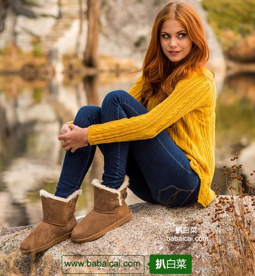 BEARPAW Rosie 熊掌 短款可翻折雪地靴，公码8折后$33.21